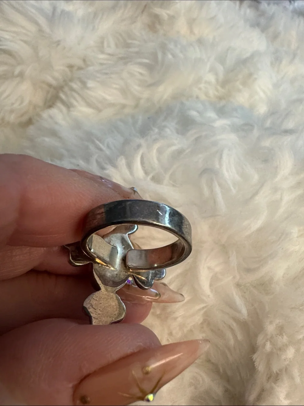 Native made signed Golden Hills 925 cross ring